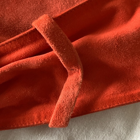 Vintage Genny, Italy, Wide Orange Suede Belt - size 46 (Large) - Picture 5 of 8